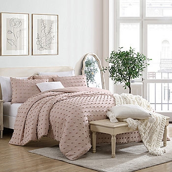Comforter Set Charcoal Grey Pom Pom Tufting Minimalist Boho