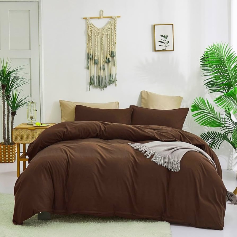Comforter Set Chestnut Brown Rustic Modern Matte Finish