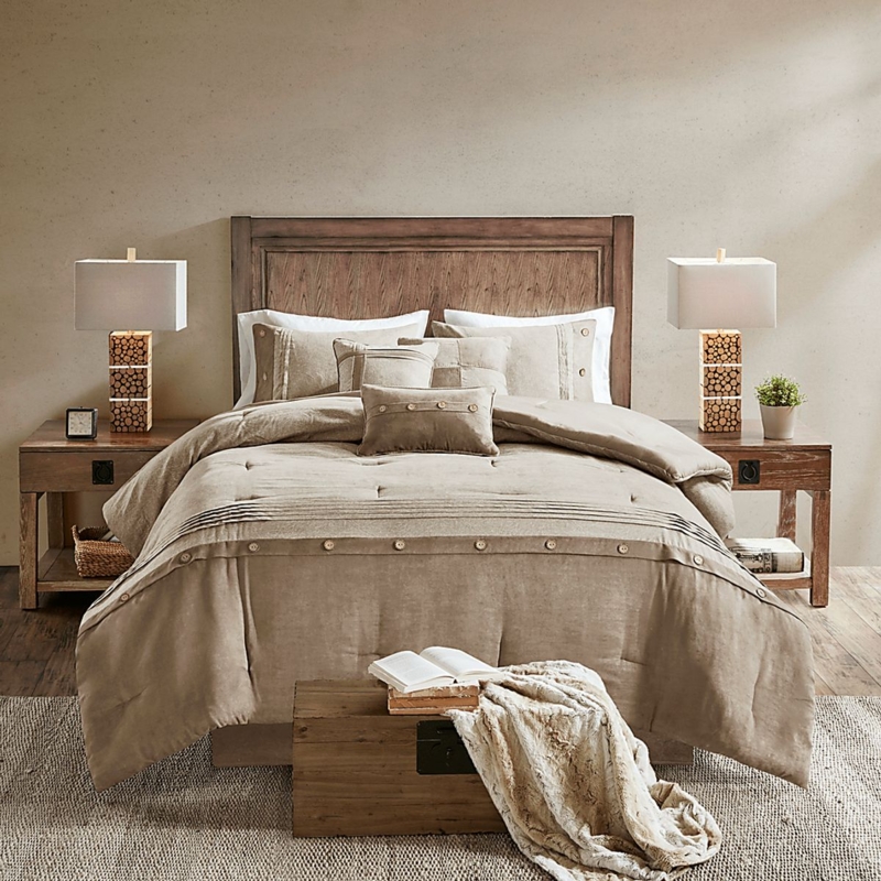 Comforter Set Chevron Pattern Geometric Print 7-Piece Bedding