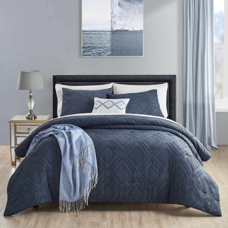 Comforter Set Clipped Jacquard Texture Geometric Modern Tailored