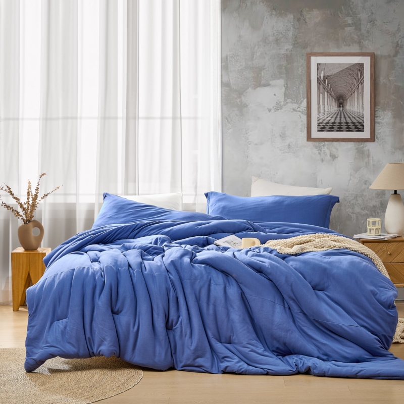 Comforter Set Extra Thick Plush Oversized Country Blue Cottage Style