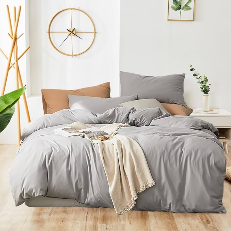 Comforter Set featuring Square Quilting: Neutral Quilted Bedding Set