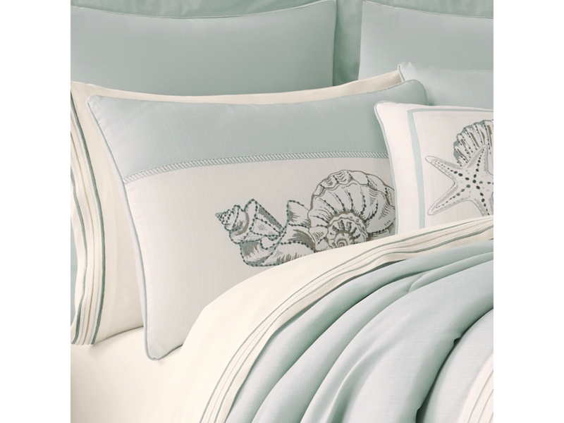 Comforter Set featuring Underwater Botanical Print & Aqua Tones.