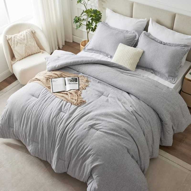 Comforter Set Heathered Grey, Cationic Dyeing Effect