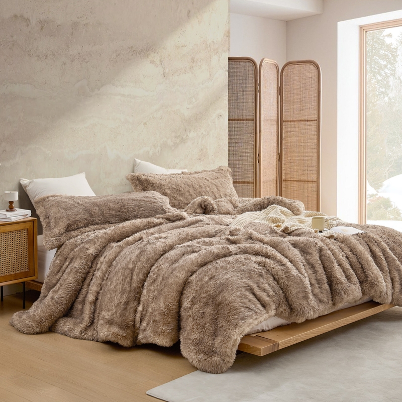 Comforter Set High Pile Shag Faux Fur Maximalist Plush Bedding