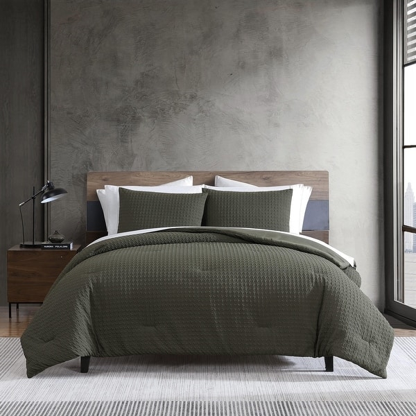 Comforter Set Houndstooth Pattern Reversible Design Classic Style