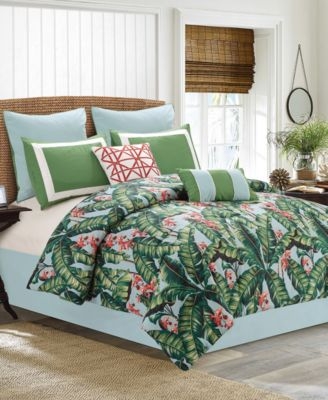 Comforter Set in Dark Teal Background with Coral Accents