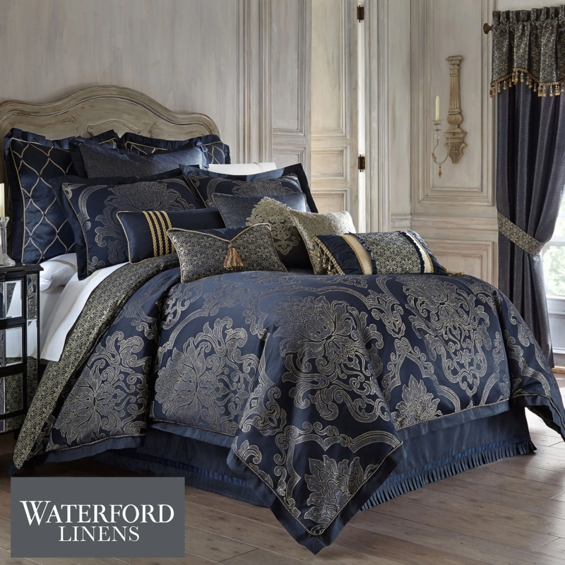 Comforter Set Jacquard Weave Damask with Corded Trim