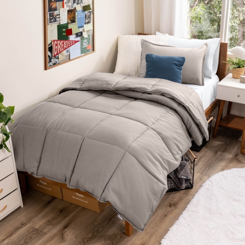 Comforter Set Khaki Color Box Stitch Khaki Comforter Set Twin Xl