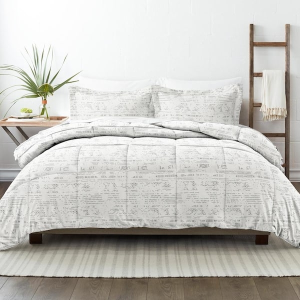 Comforter Set: Light Gray Distressed Field Pattern, Serene Transitional