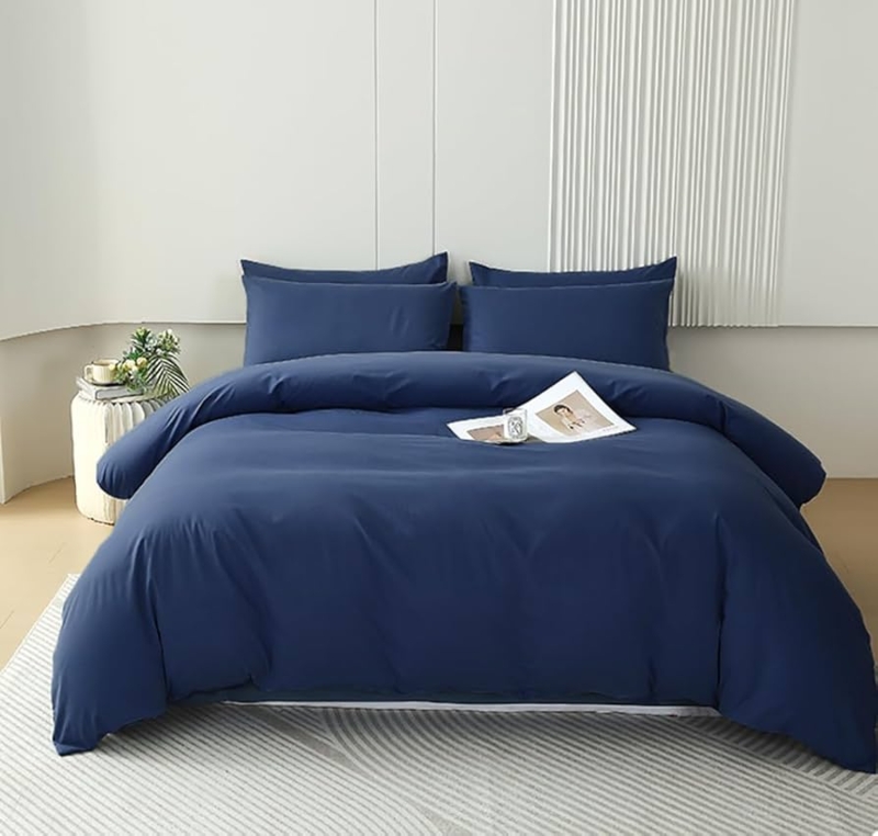 Comforter Set Linear Quilting Matte Finish Minimalist Bedding