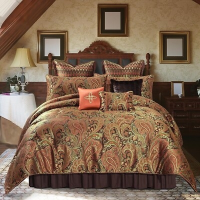 Comforter Set Luxury Paisley Print Traditional Multi Piece