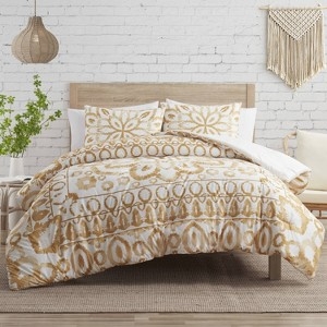 Comforter Set Mustard Gold Panther Silhouettes Maximalist Boho