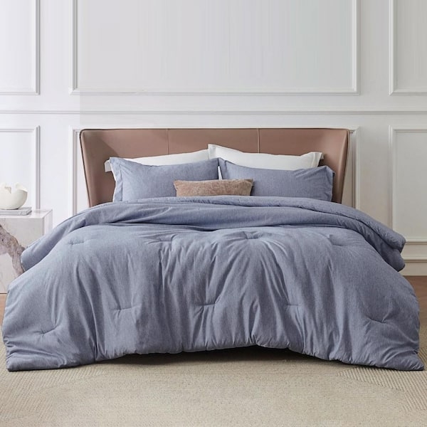 Comforter Set Navy All Season Loft Quilted Matte Finish