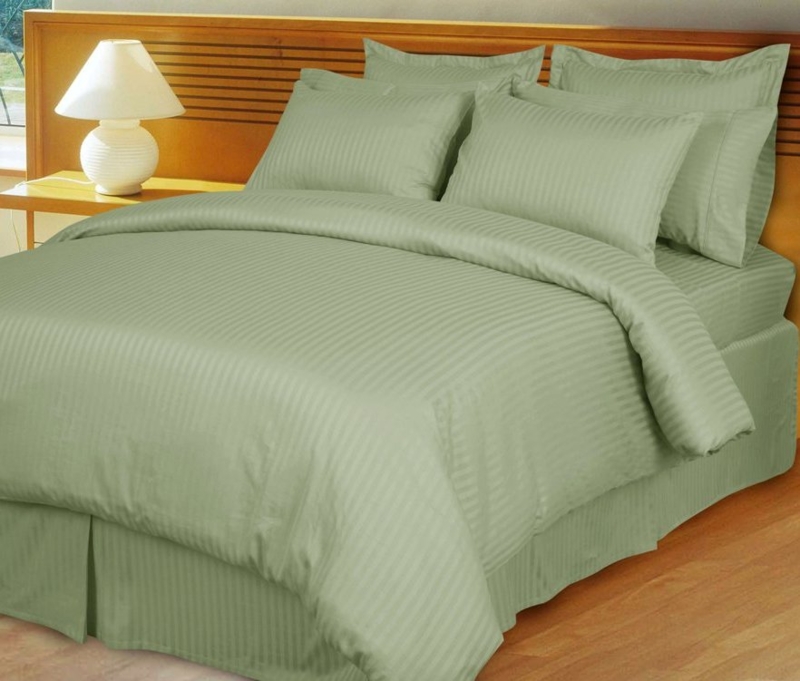 Comforter Set Tonal Damask Stripe Sateen Finish Traditional
