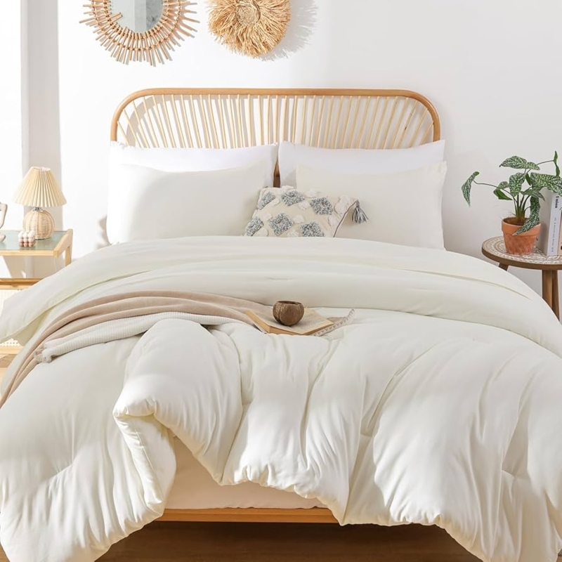 Comforter Set Tufted Boho Pattern Tactile Geometric Ivory Styling