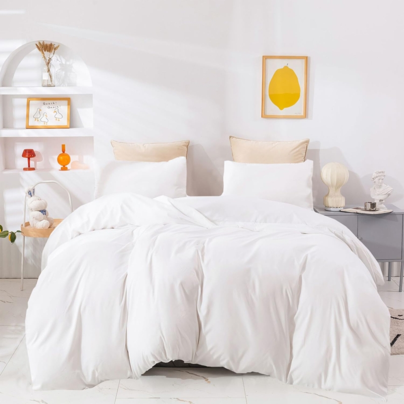 Comforter Set White Diamond Box Stitching Minimalist Airy Quilt