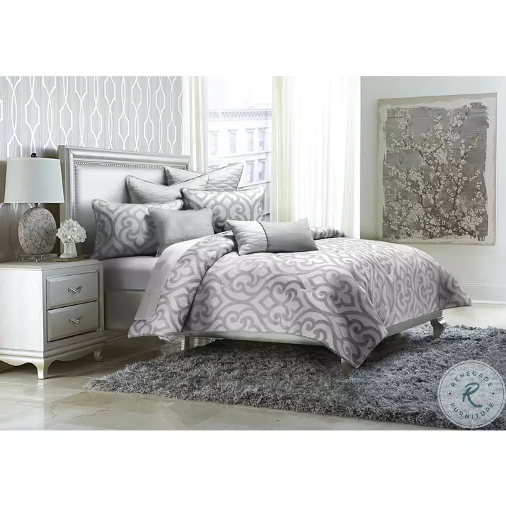 Comforter Set with Intricate Pleating: Shimmering Pleated Queen Bedding