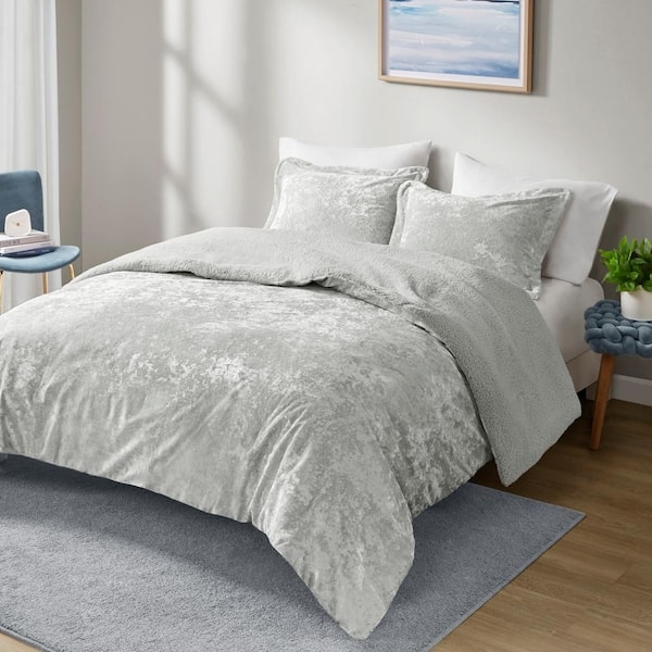 Comforter Set with Sequined Texture: Chic Metallic Polka Dot Bedding