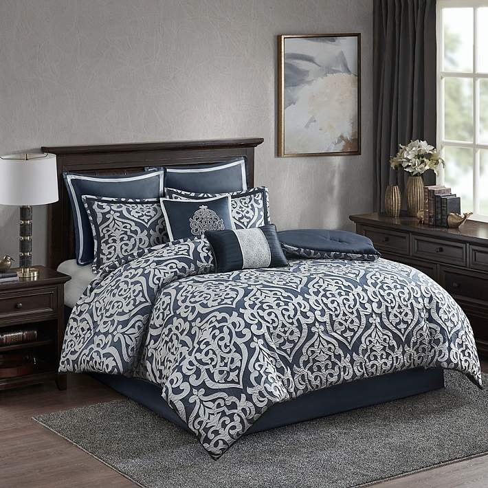 Comforter Set Woven Jacquard Medallion Pattern 8 Piece Set