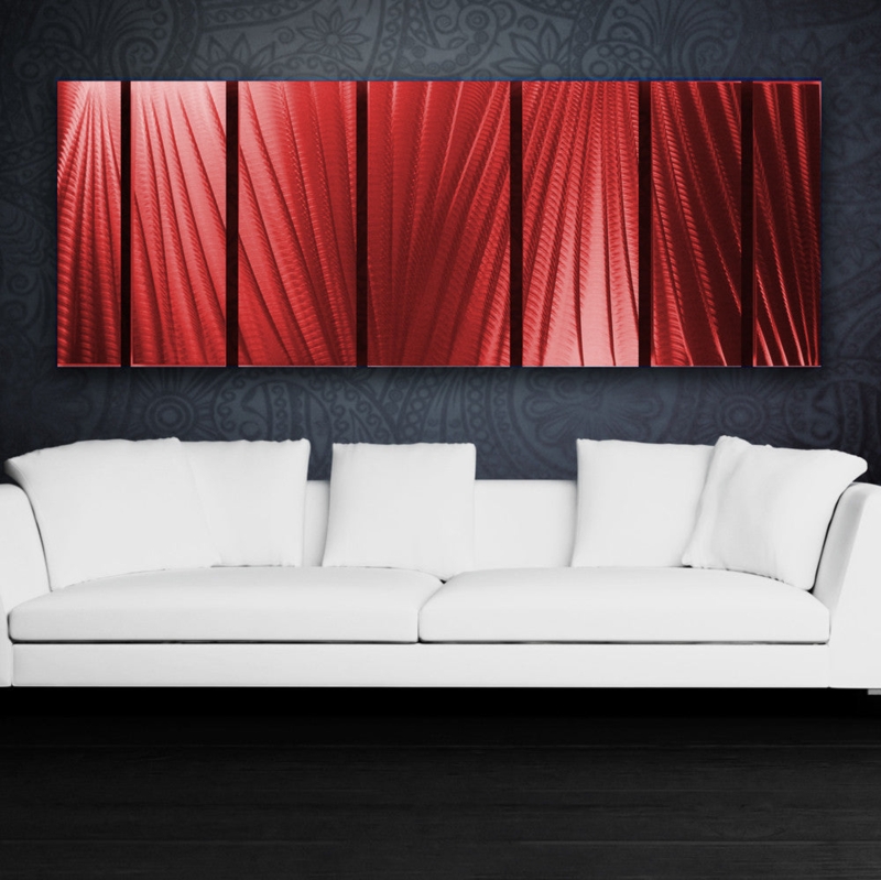 Contemporary Triptych Wall Art Set Ground Metal Finish Abstract