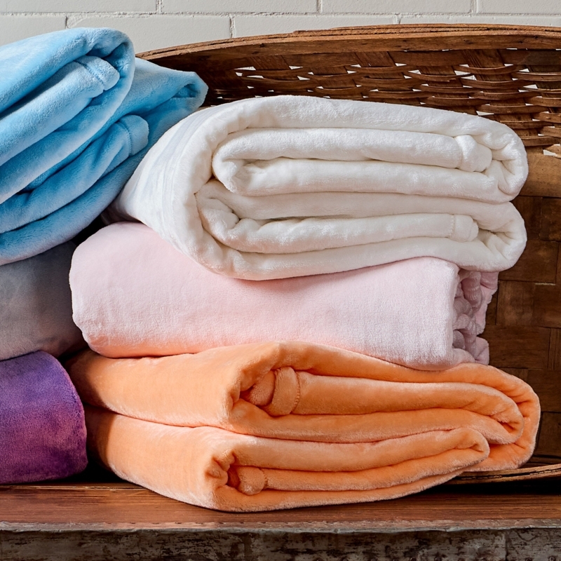 Cool Toned Throw Blanket Stack Plush Fleece Lustrous Finish Decor