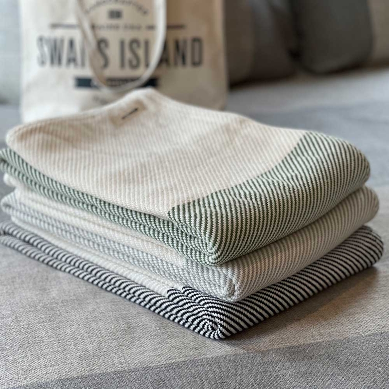 Cotton Throw Blanket, Seafoam Green with Woven Texture. Coastal Accent.