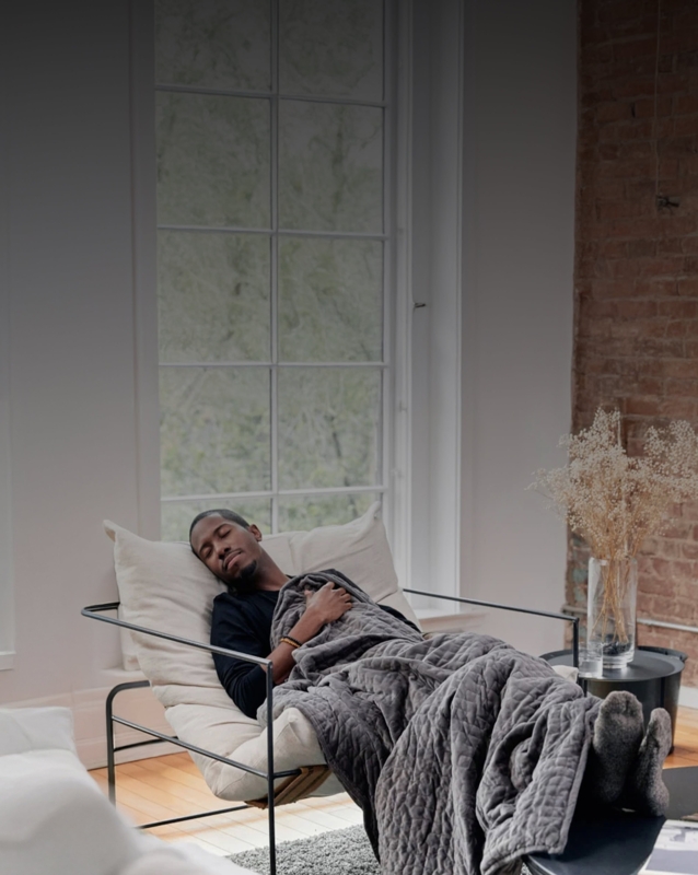 Cream Chunky Knit Weighted Blanket with Oversized Loop Knit