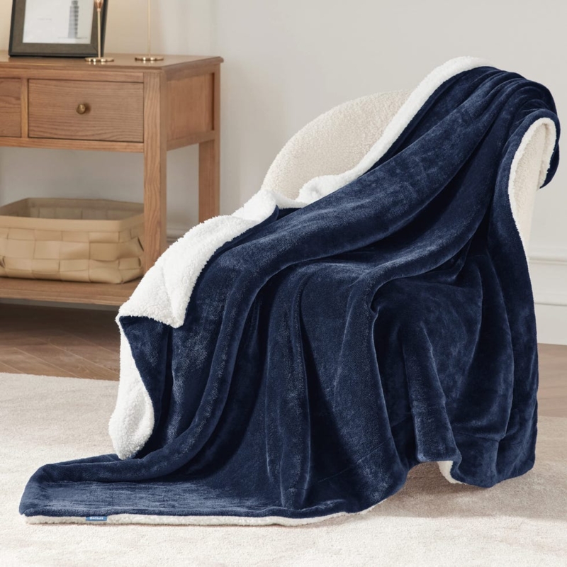 Cream Throw Blanket Waffle Knit Fringed Tassels Woven Texture Decor