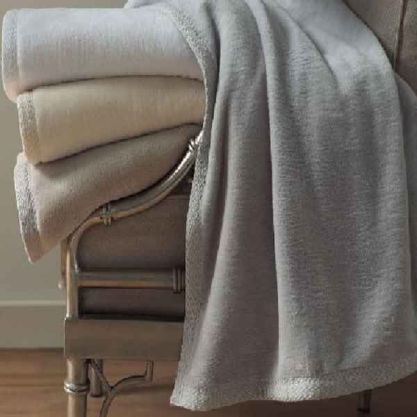 Crisp White Throw Blanket Cotton Waffle Weave with Fringed Edges