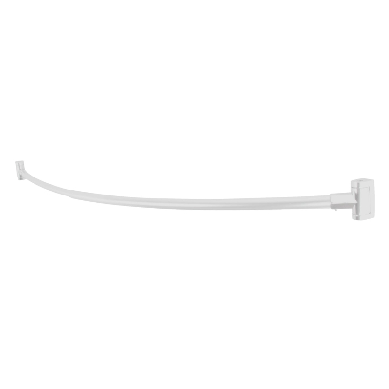 Curved Shower Curtain Rod, All-White Palette, Wall-Mounted