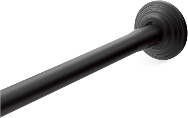 Curved Shower Curtain Rod Matte Finish Traditional Decorative Flanges
