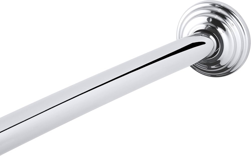 Curved Shower Curtain Rod Polished Finish Traditional Brackets
