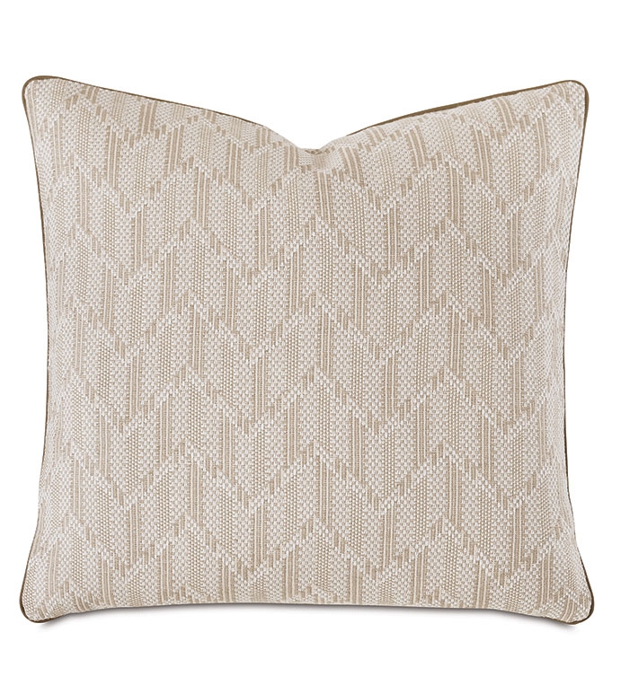 Decorative Pillow Black Cream Chevron Flanged Edge Tailored