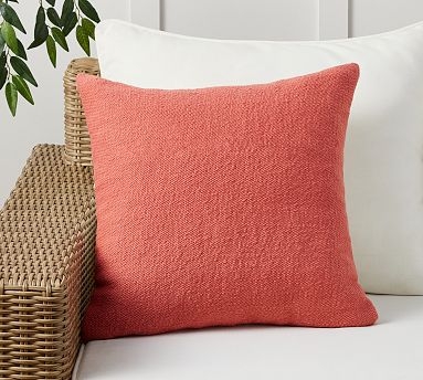 Decorative Pillow, Outdoor Flax Color & Woven Texture