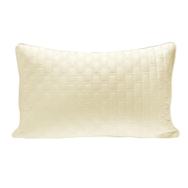 Decorative Pillow Sky Blue Quilted Pattern Rectangular Piped