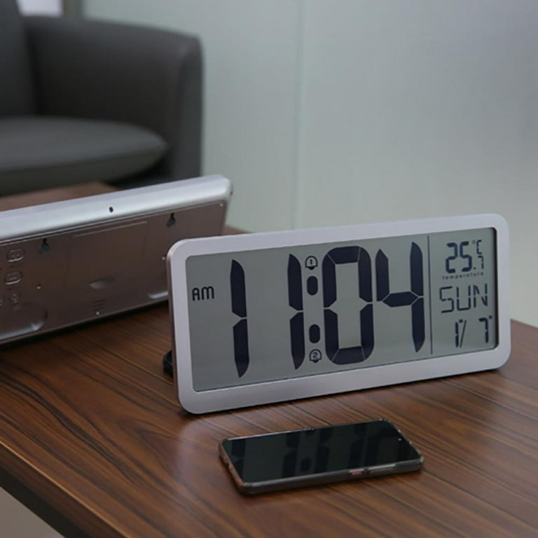 Digital Wall Clock All In One Readout White Frame Industrial Efficient