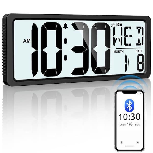 Digital Wall Clock Multi Function Readout High Contrast LCD Utilitarian