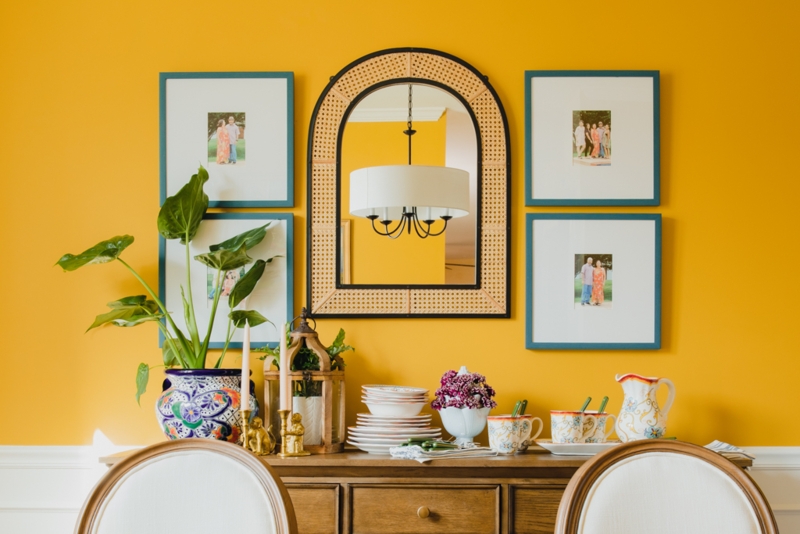 Dining Table Eclectic Farmhouse Gallery Wall Mismatched Chairs