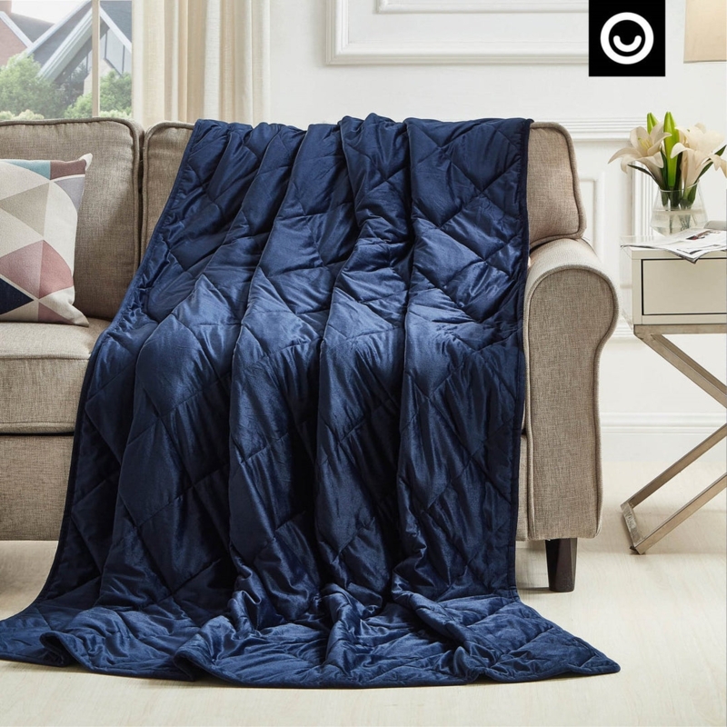 Dual Sided Weighted Blanket with Quilted and Mesh Textures