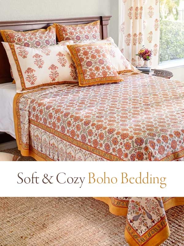 Duvet Cover Red Blue intricate Mandala Print Eclectic Boho Styling