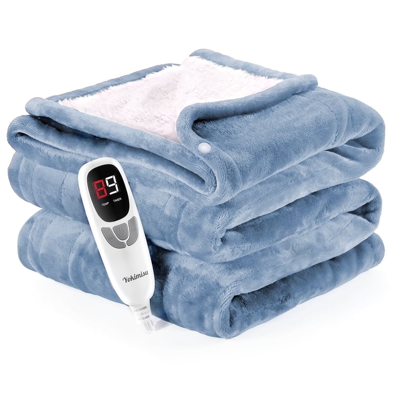 Electric Blanket, Flannel and Cream Sherpa Lining, Fast Heating.