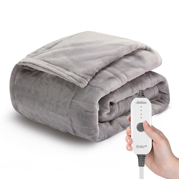 Electric Blanket, Modern Marble Pattern Velvet, Corded Controller.