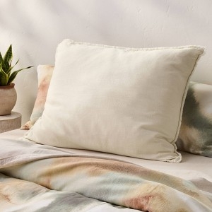 Euro Throw Pillow Flanged Edges Heavyweight Woven Off White Euro Sham Styling