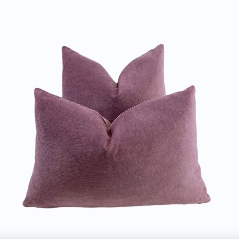 Fabric Sample Subtle Sheen Plush Pile, Mauve Square Swatch