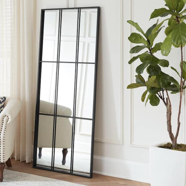 Floor Mirror Full Length Windowpane Grid Industrial Modern Farmhouse