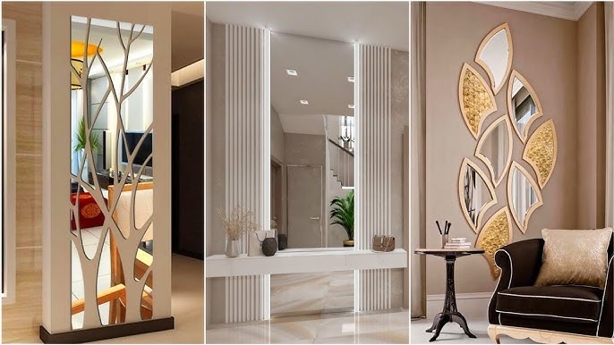 Floor Mirror Oversized Arched Polished Gold Slim Frame Leaning