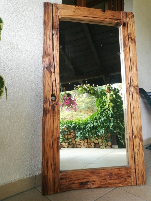Floor Mirror Reclaimed Wood Frame Oversized Farmhouse Leaning Mirror