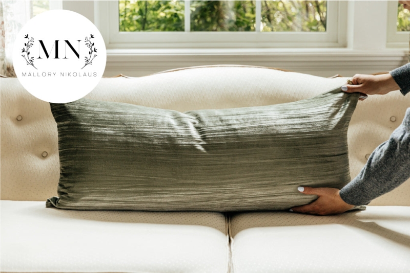 Forest Green Extra Long Lumbar Pillow Quilted Diamond Transitional