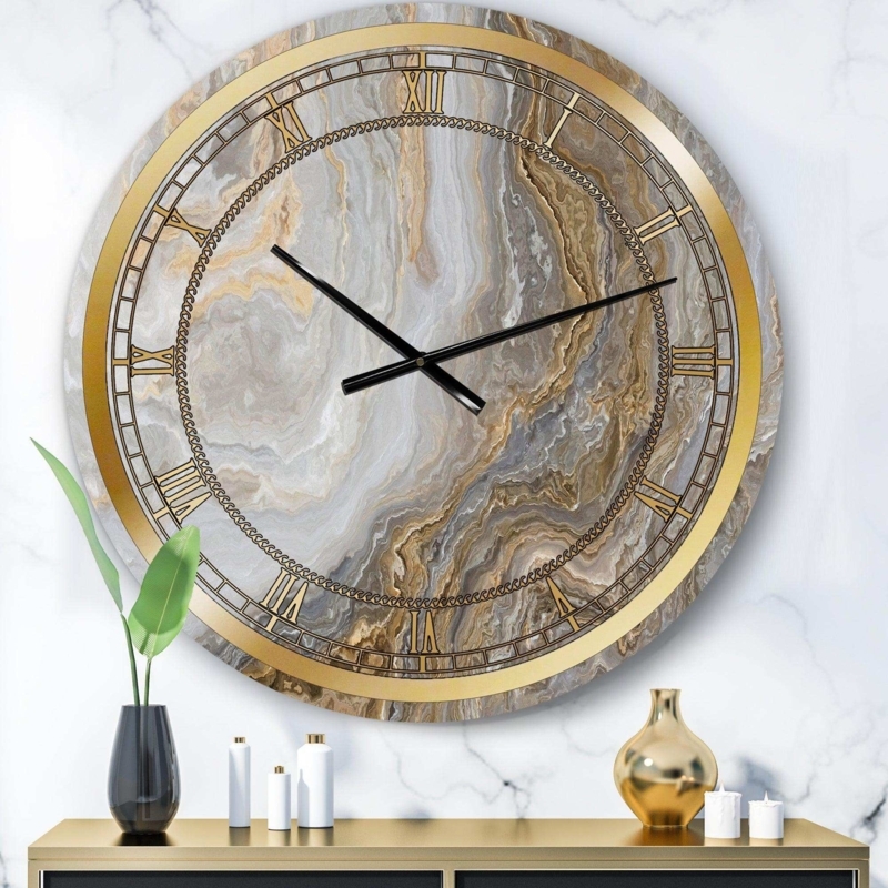 Framed Wall Art Marble Look Gold Veining Slim Profile Glam